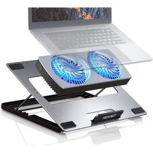 Laptop Cooling Pad, Adjustable Aluminum Laptop Stand, Portable Ultra-Slim Quiet